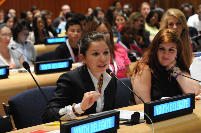 Education activists at the UN on Malala Day.