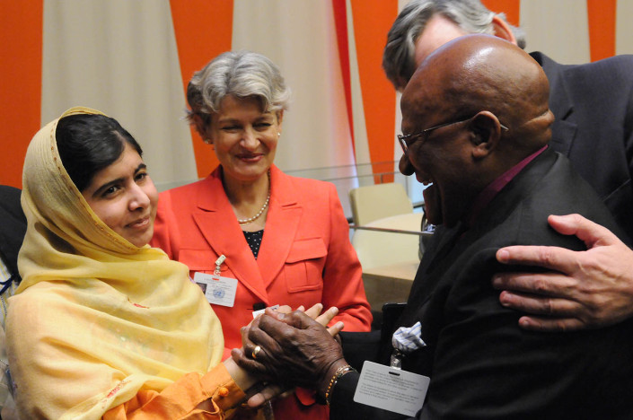 Malala and Archbishop Desmond Tutu