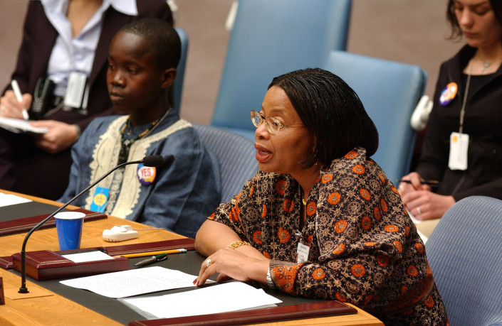 Graca Machel addresses the United Nations Security Council