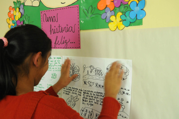 An adolescent girl participates in psychosocial therapy in Guatemala.