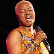 Angelique Kidjo performs at a concert.