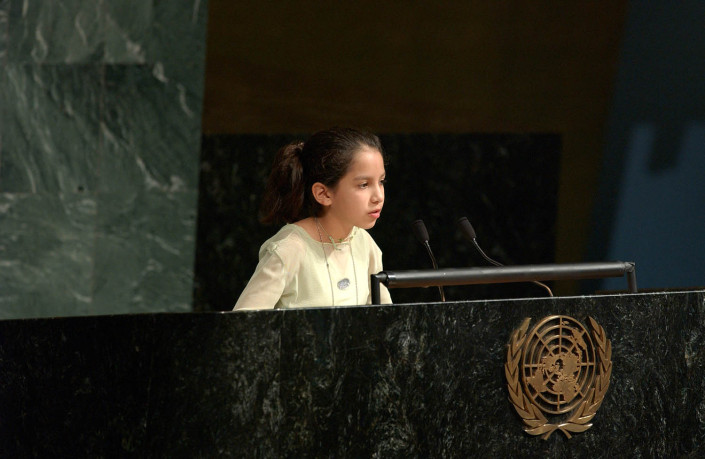 Gabriela Azurduy Arrieta, Bolivian Child Delegate addresses the UN General Assembly.