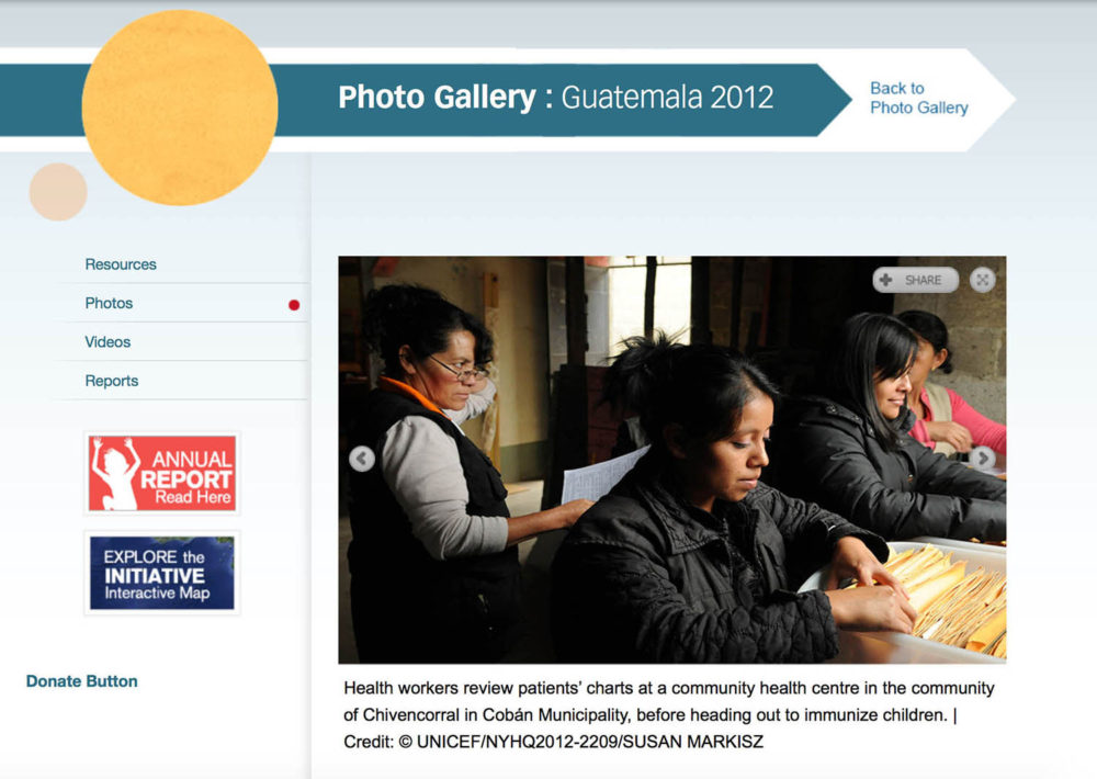 Screen capture of Guatemala photo gallery of women health volunteers.