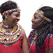 Samburu activists Jane Meriwas and Jacinta Silakan at the United Nations